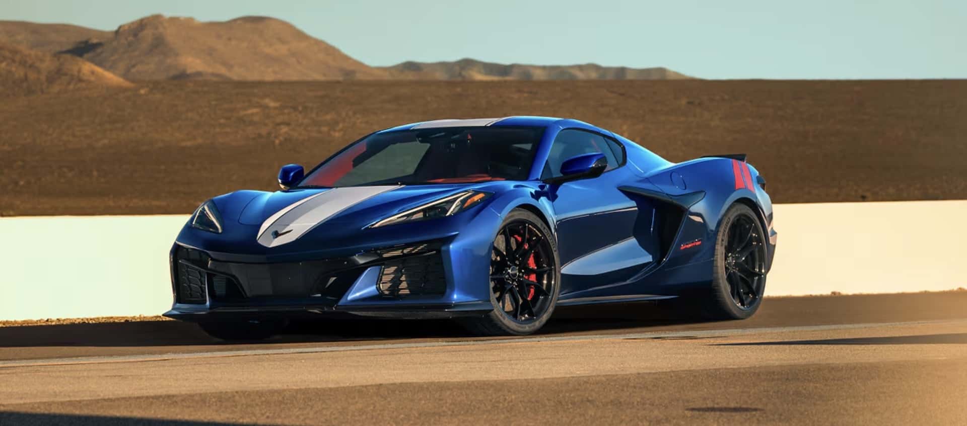 Blue 2027 Corvette Grand Sport front three-quarter view