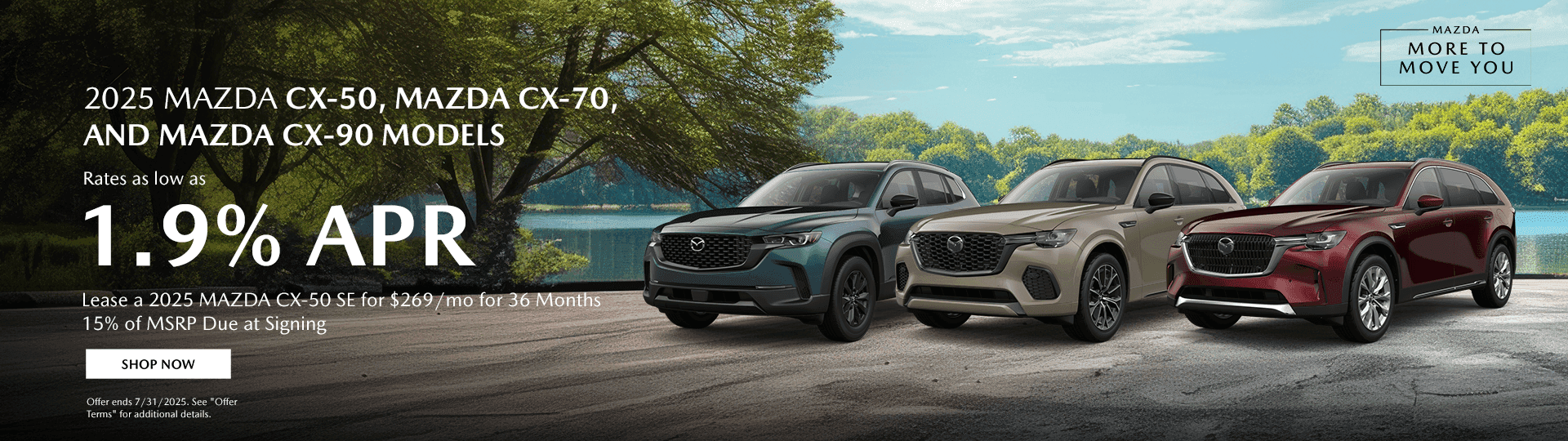 2025 MAZDA CX-50, MAZDA CX-70, AND MAZDA CX-90 MODELS