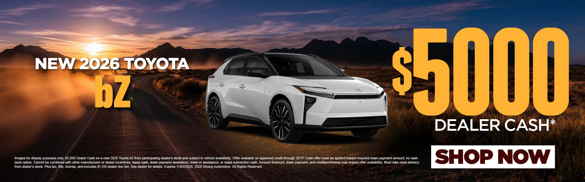 New 2026 Toyota bZ $5,000 DEALER CASH