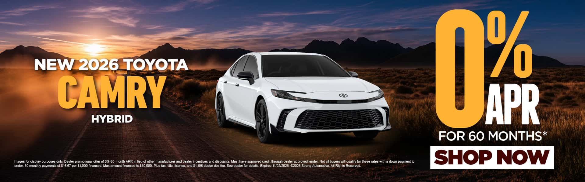 New 2026 Toyota Camry Hybrid 0% APR / 60 MO