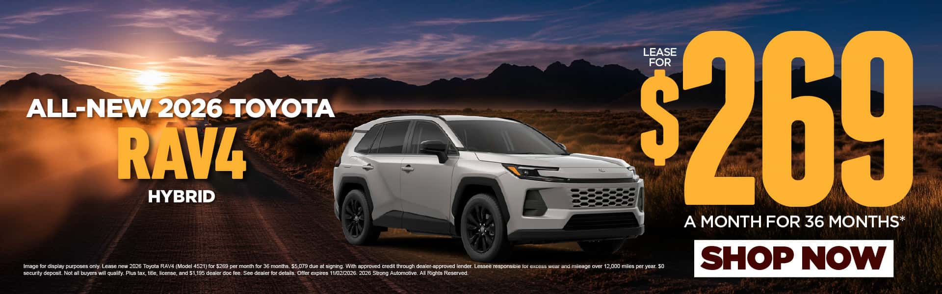 All-New 2026 Toyota RAV4 Hybrid $269/mo for 36 months