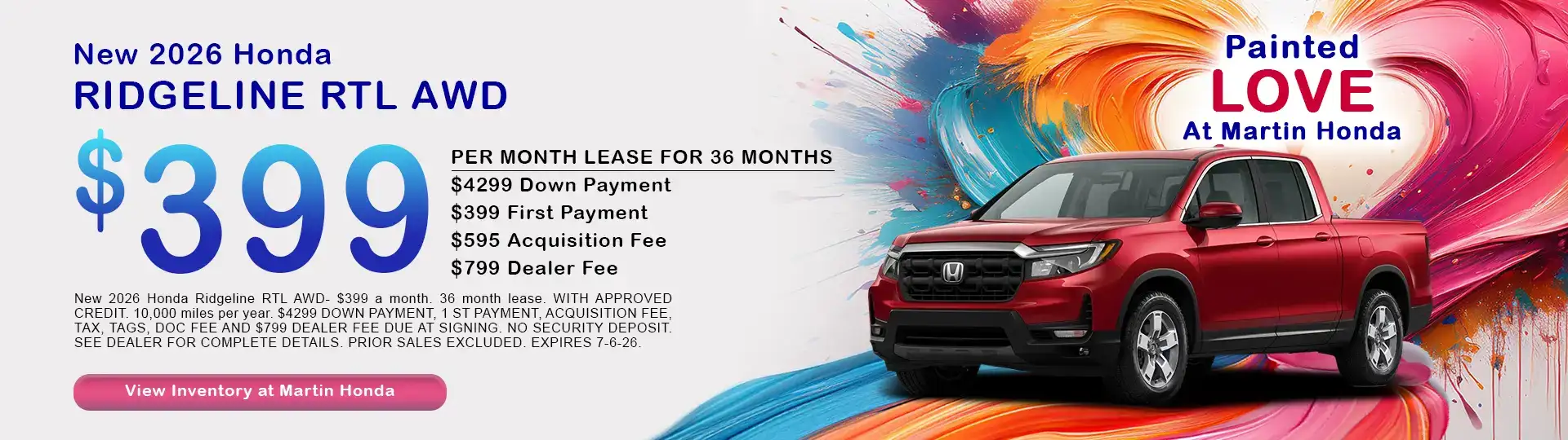 2026 Honda Ridgeline RTL AWD