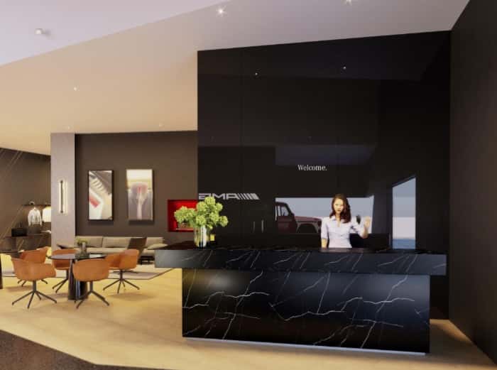 AMG-trained specialist assisting a guest at Mercedes-Benz of Columbus North