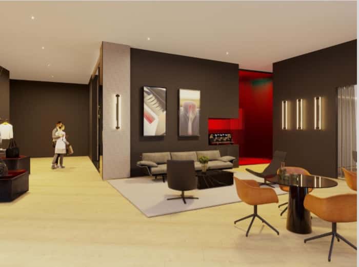 AMG Brand Center lounge area at Mercedes-Benz of Columbus North