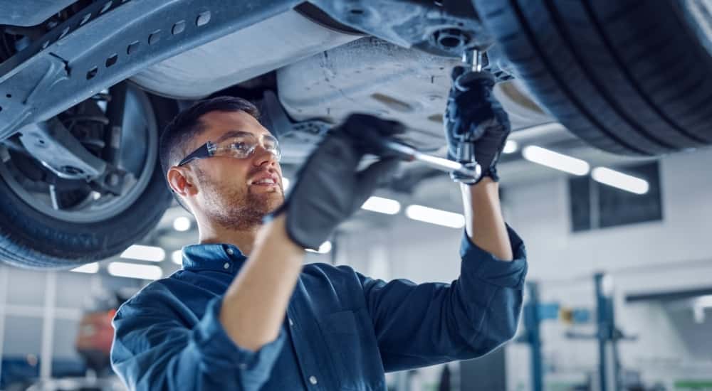Technician working on a vehicles