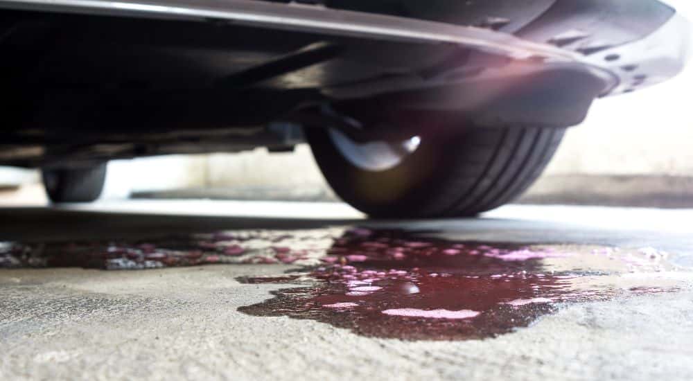 Coolant leaking from a vehicle