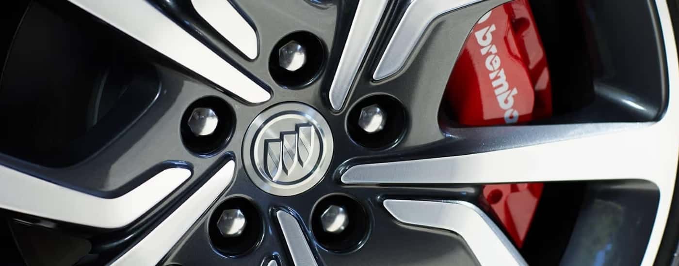 Wheel close-up on a 2019 Buick Regal GS
