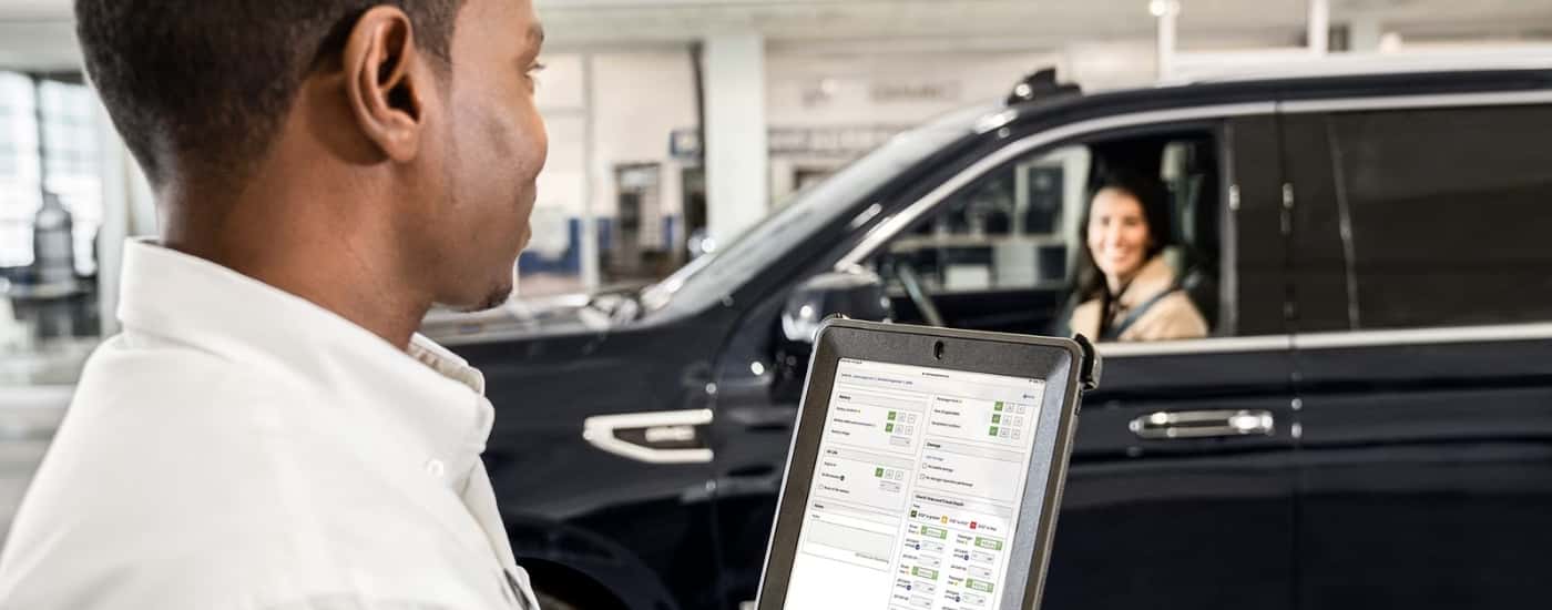 Service checklist on a tablet