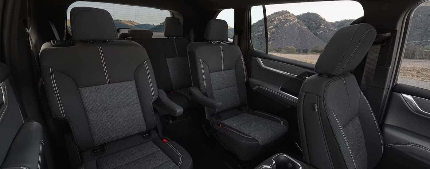 Black interior in a 2026 GMC Acadia.