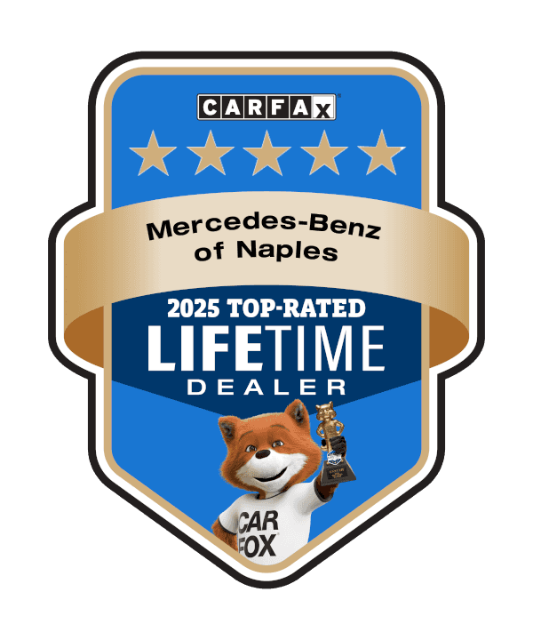 Mercedes-Benz of Naples in Naples, FL recognized as a Carfax Top-Rated Dealer for outstanding customer reviews and trusted luxury service.