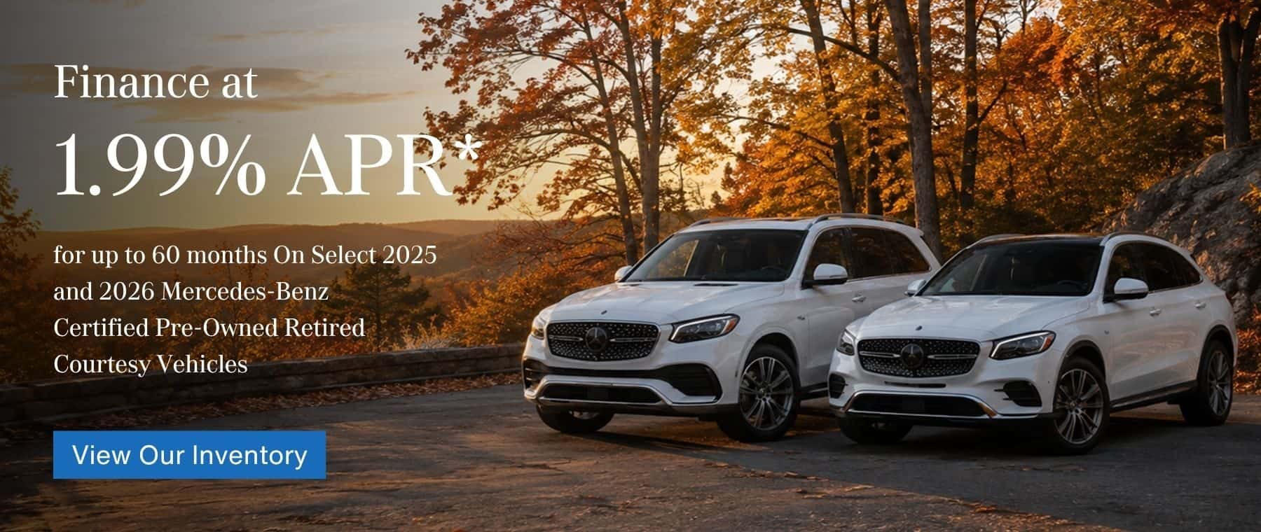 Select 2025 and 2026 Mercedes-Benz Certified Pre-Owned Retired Courtesy Vehicles 1.99% for 60 months