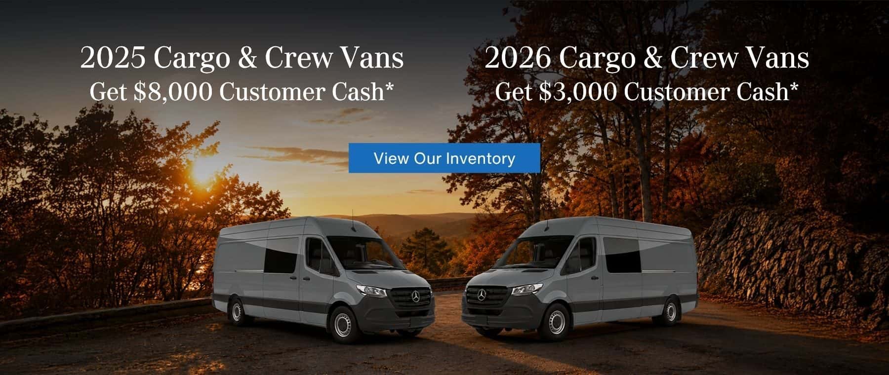2025 & 2026 Sprinter Cargo/Crew Van Customer Cash