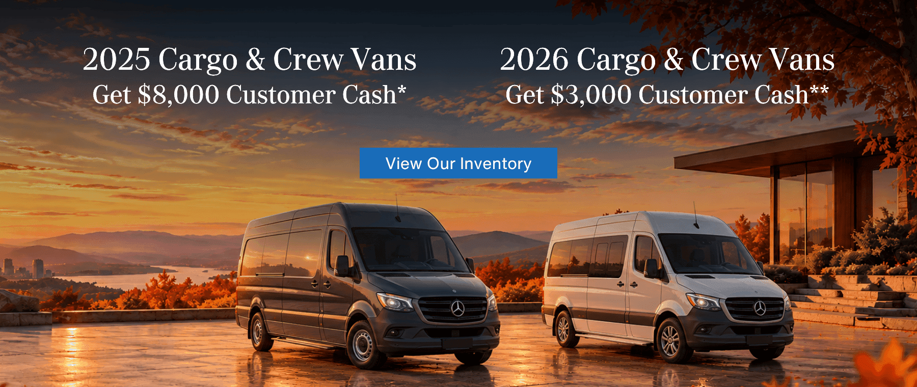 Customer Cash Available on Sprinter Cargo and Crew Vans