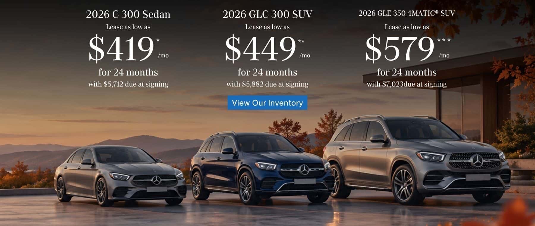 C300, GLC 300, GLE 350 LEASE
