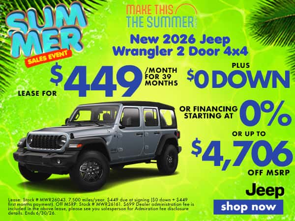 New 2026 Jeep Wrangler 2 Door 4x4
