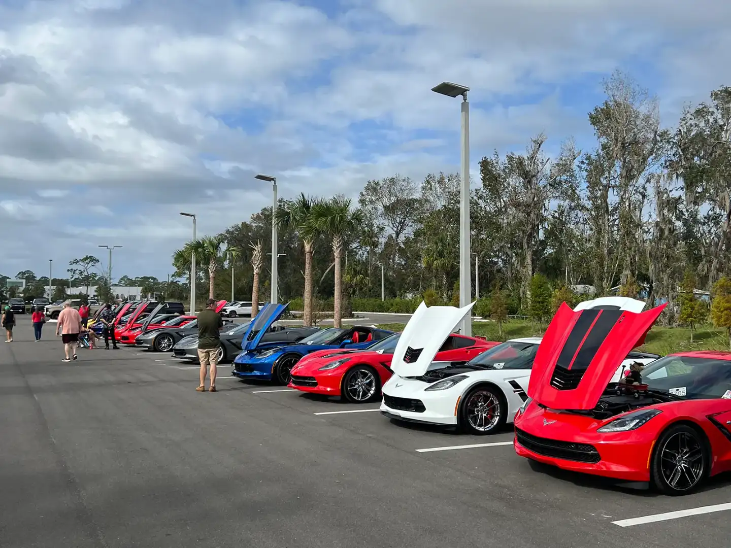 Modern Corvette display during Corvette Christmas at New Smyrna Beach Chevrolet