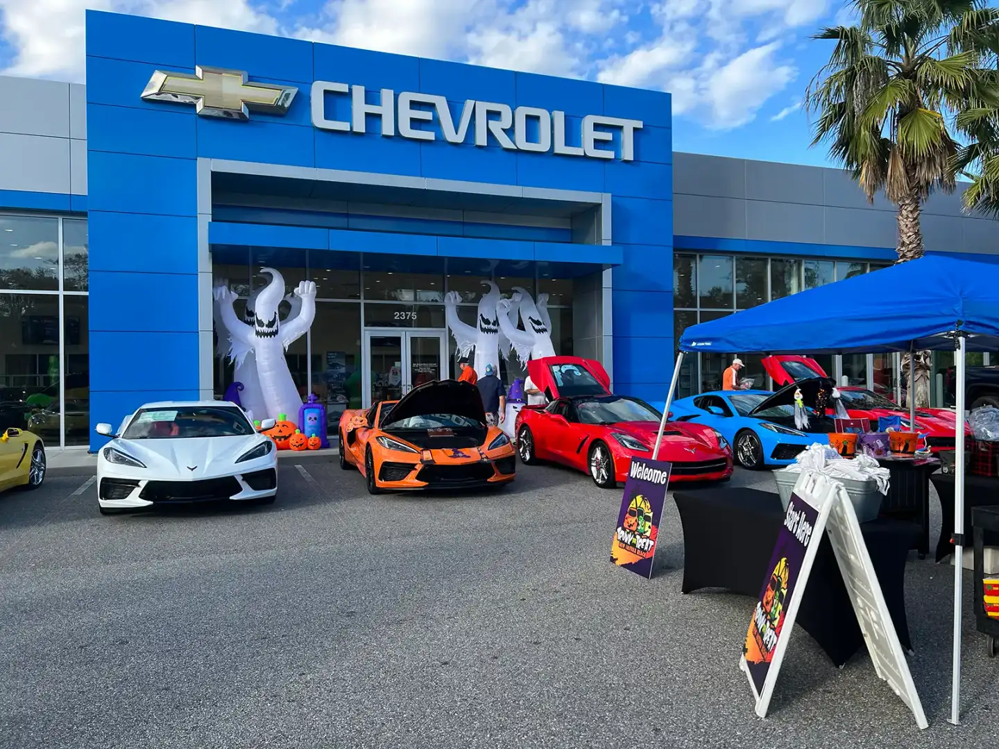 Corvette display area during Halloween Trunk or Treat event