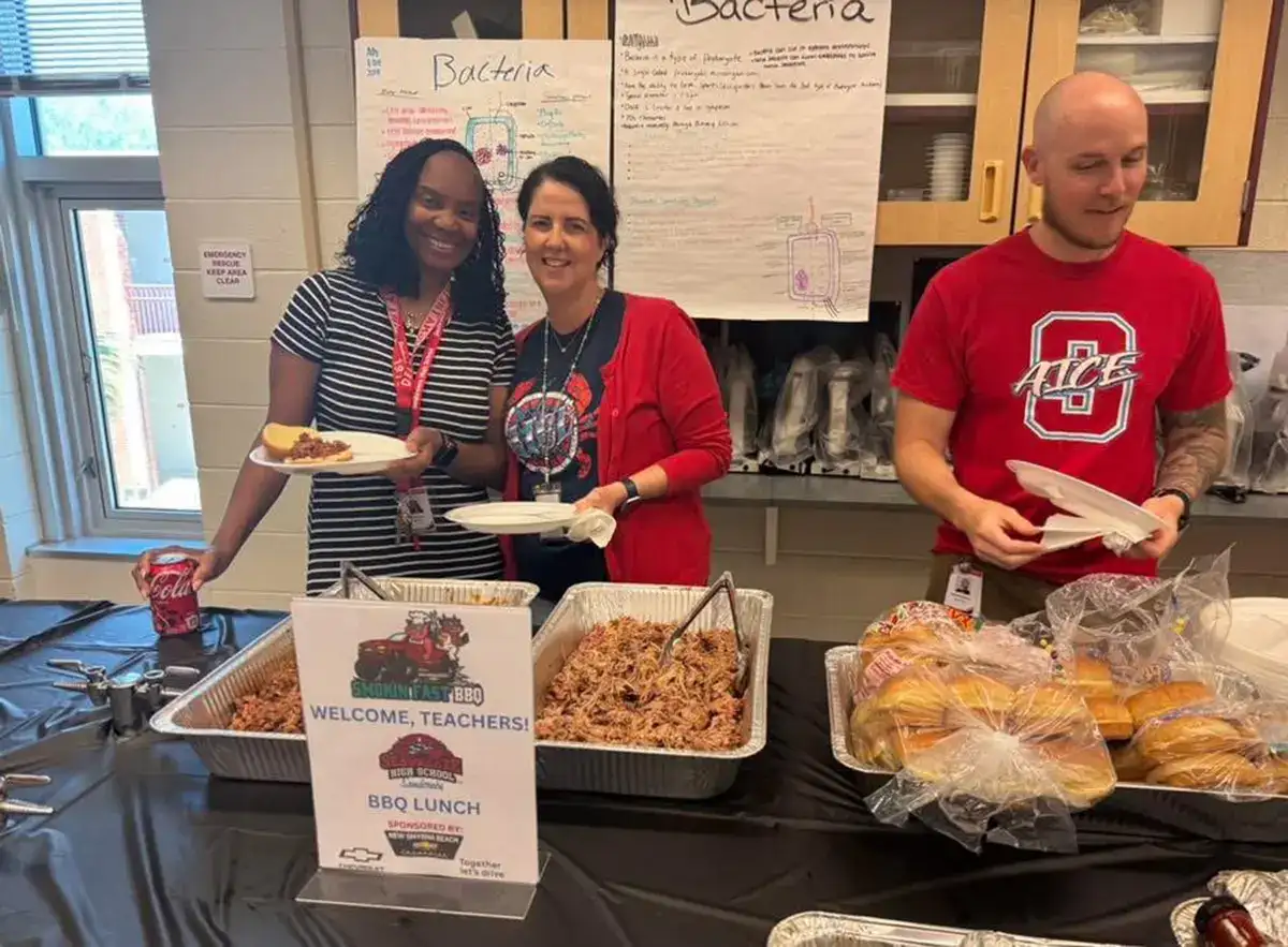Teacher appreciation BBQ lunch at Seabreeze High School