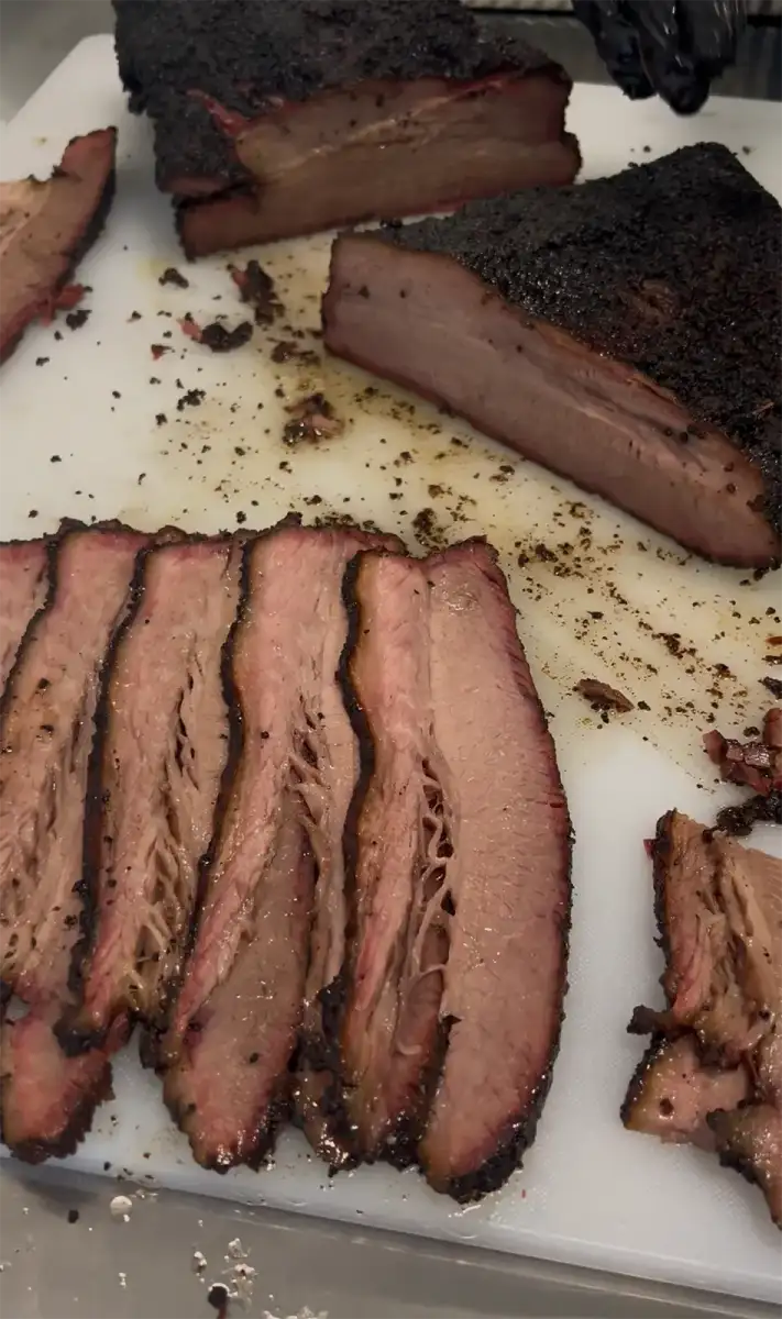 Sliced brisket prepared by Smokin Fast BBQ at New Smyrna Beach Chevrolet