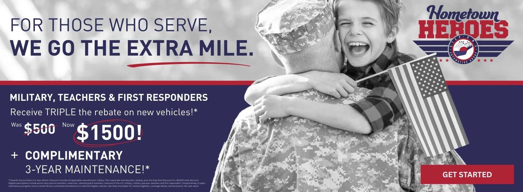 For those who serve we go the extra mile. Military, Teachers & First Responders receive TRIPLE the rebate on new vehicles! + complimentary 3-years maintenance at Step One Nissan Andalusia in Andalusia, AL. Select the image to view New Inventory.