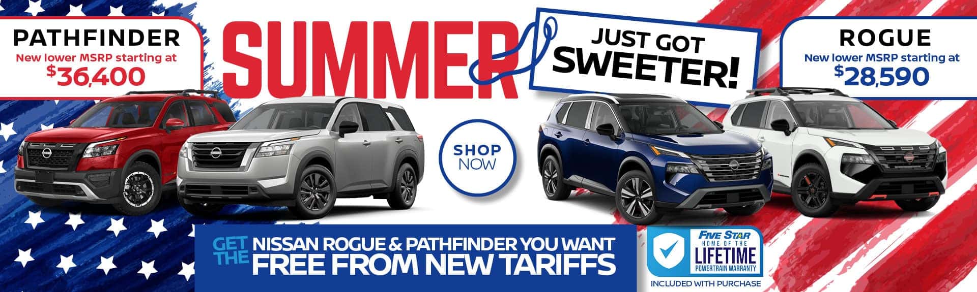 Nissan Rogue and Pathfinder - Free From New Tariffs - desktop slide