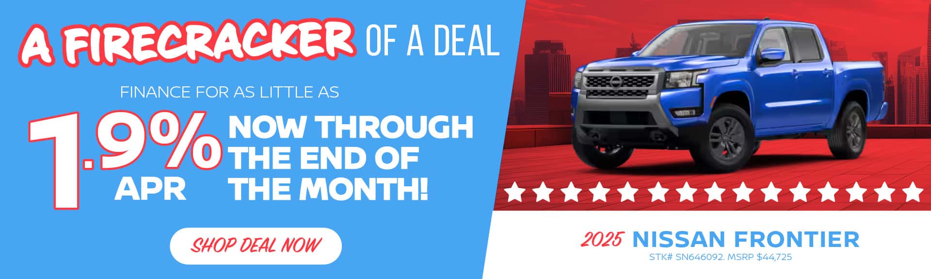 2025 Nissan Frontier - July APR Offer Desktop Slide Final