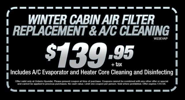 Get our winter cabin air filter replacement service for $139.95 plus tax. Offer expires 1/31/2023.