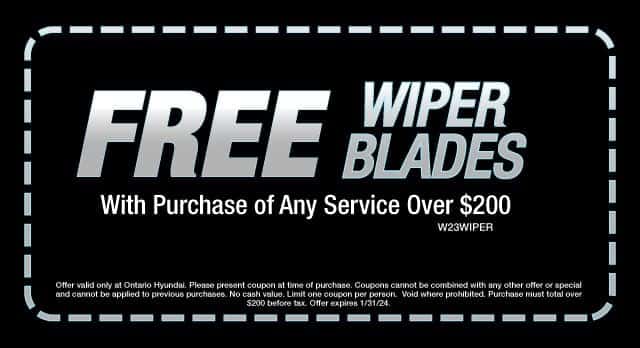 Get free wiper blades with purchase of any service over $200. Offer expires 1/31/2023.