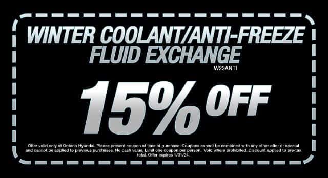 Get 15% off our winter coolant/anti-freeze fluid exchange. Offer expires 1/31/2023.