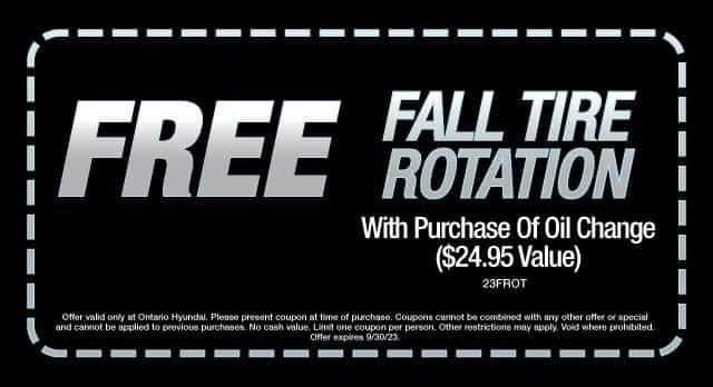 Get a free fall tire rotation with purchase of oil change. Offer expires 9/30/2022.