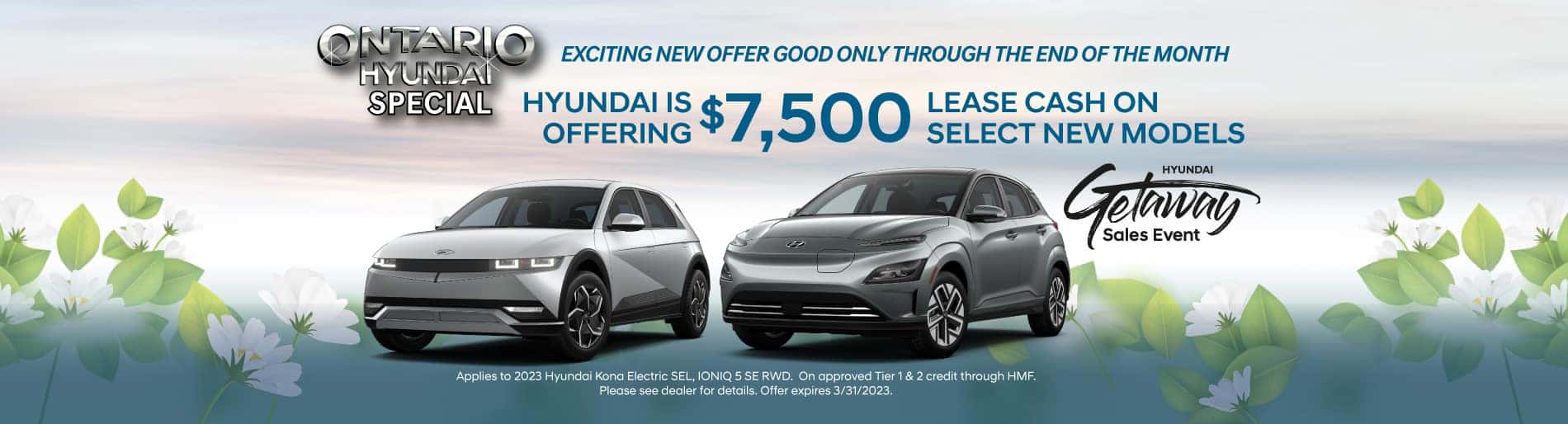 Get $7,500 lease cash when you lease select new models. Offer expires 3/31/2023.