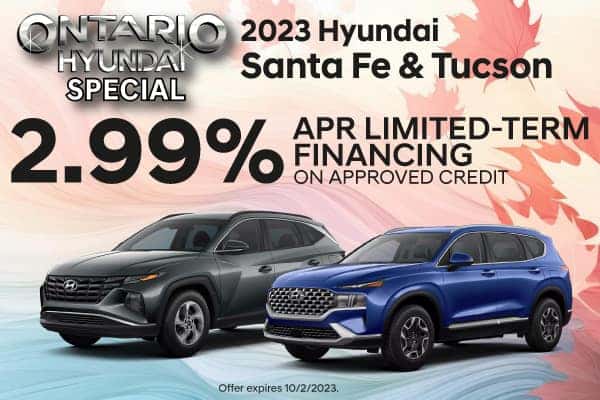 2.99% APR Limited-Term Financing on New 2023 Hyundai Santa Fe & Tucson
