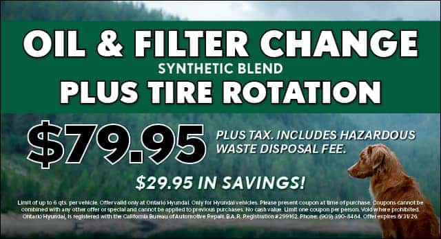 OIL AND FILTER CHANGE PLUS TIRE ROTATION $79.95 PLUS TAX