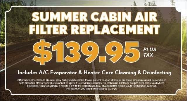 summer cabin air filter replacement $139.95