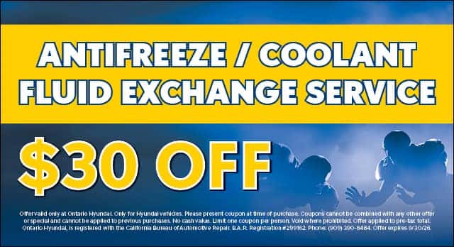 antifreeze/coolant fuid exchange service $30 off