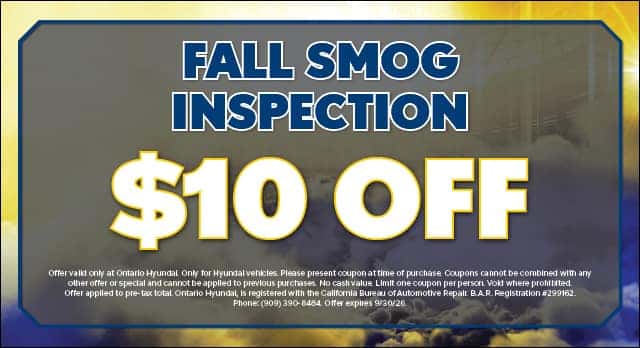 fall smog inspection $10 off