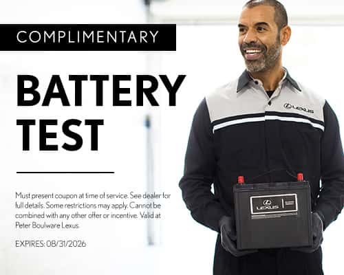 complimentary battery test coupon