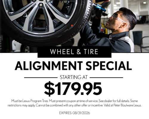 Tire alignment special coupon