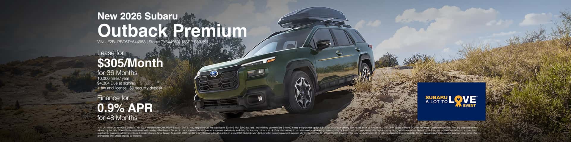 New 2026 Outback Offer