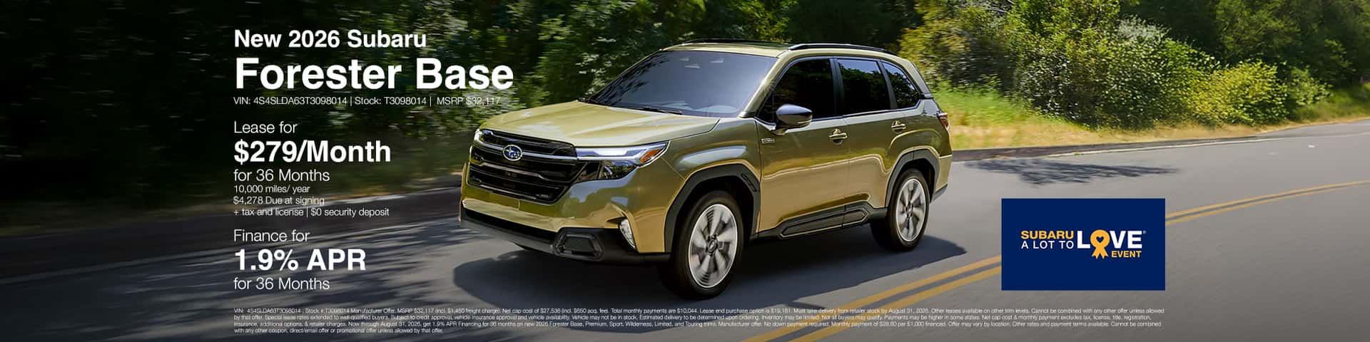New 2026 Forester Offer