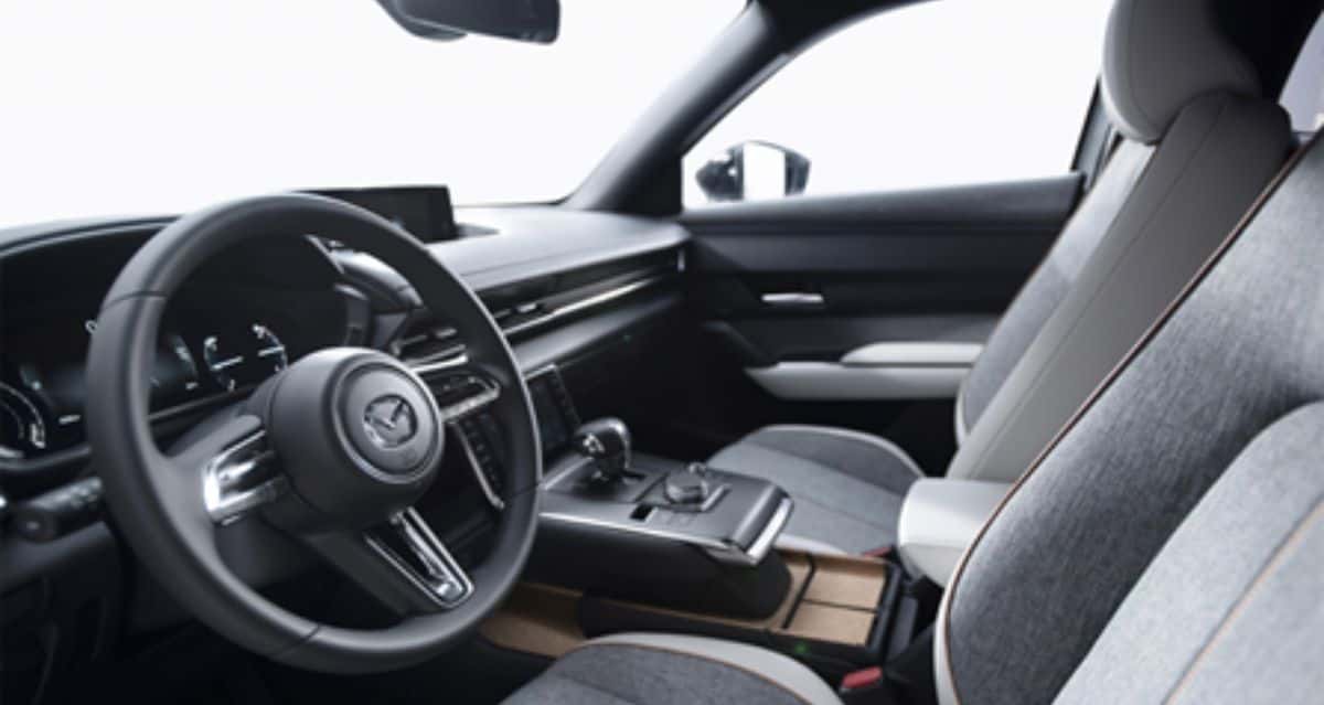 MX-30 uses all sustainable interior like this center console made of cork