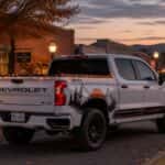 2026 Chevrolet Silverado 1500 decorated with automotive magnets and LED lights for Halloween in Rockingham NC