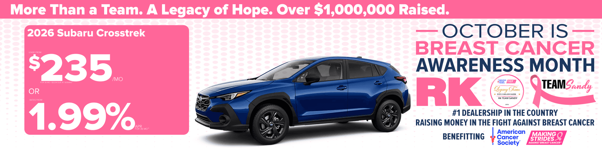 Lease the 2026 Subaru Crosstrek from $235 /per mo*