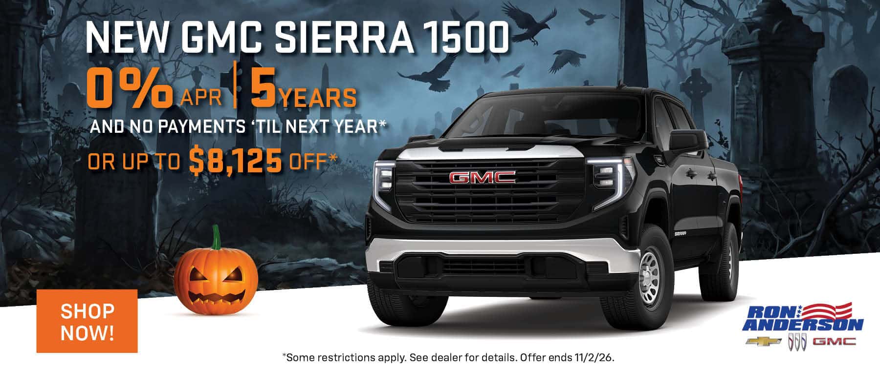 New GMC Sierra 1500 0% 5 years and no payment til next year OR up to $8125 off*