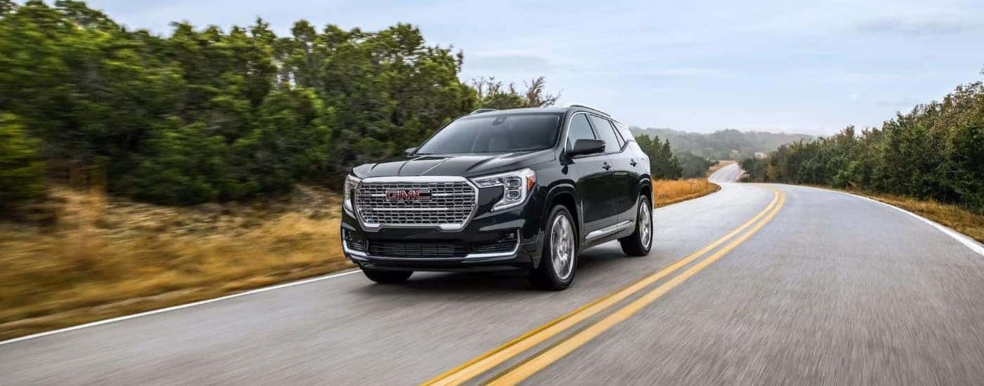 Black 2022 GMC Terrain Denali after leaving a GMC dealer near The Villages