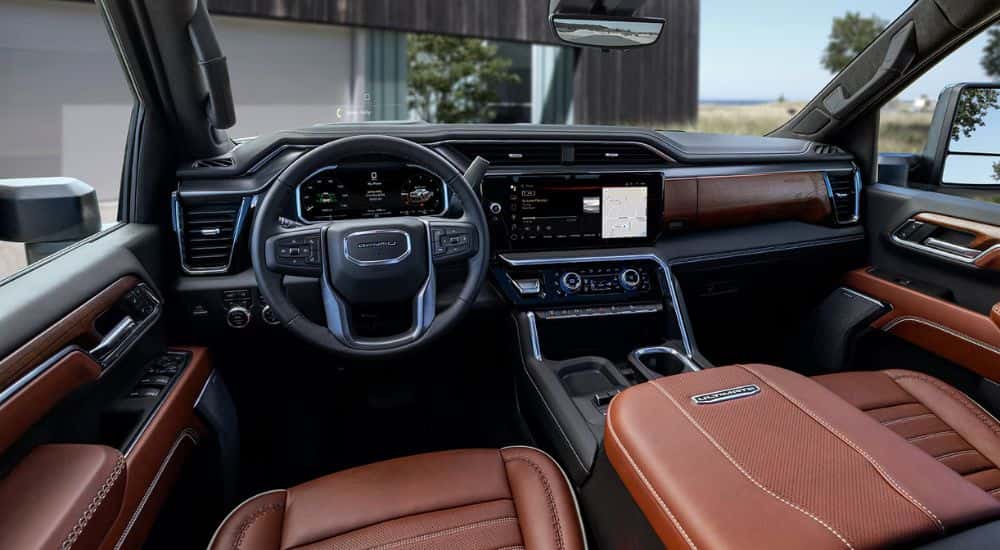 Interior driver view of a 2026 Sierra 2500 HD.