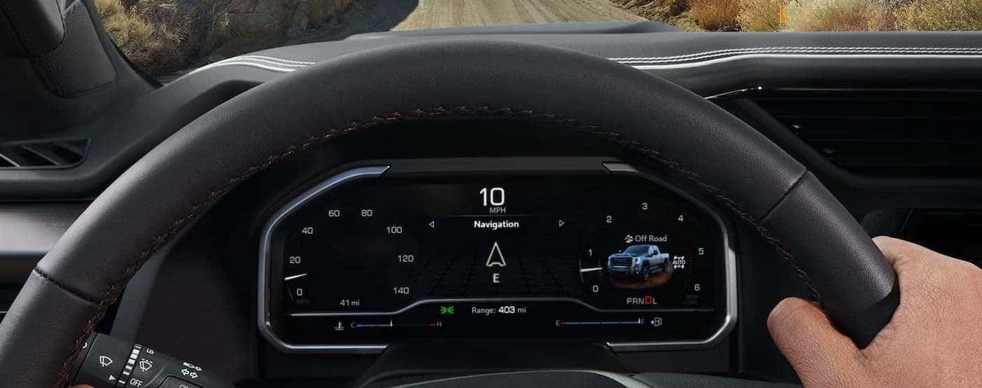 The digital dash in a 2026 GMC Sierra 2500.