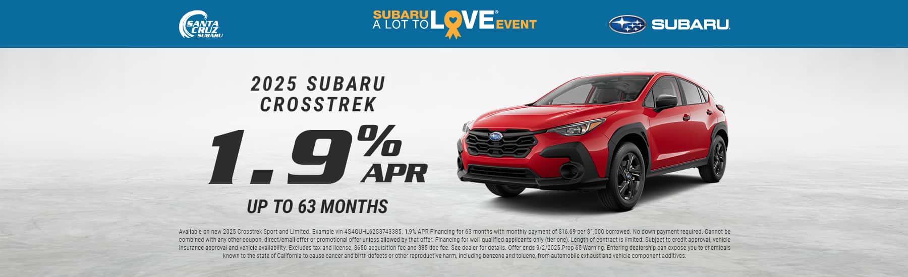 2025 Crosstrek August offer