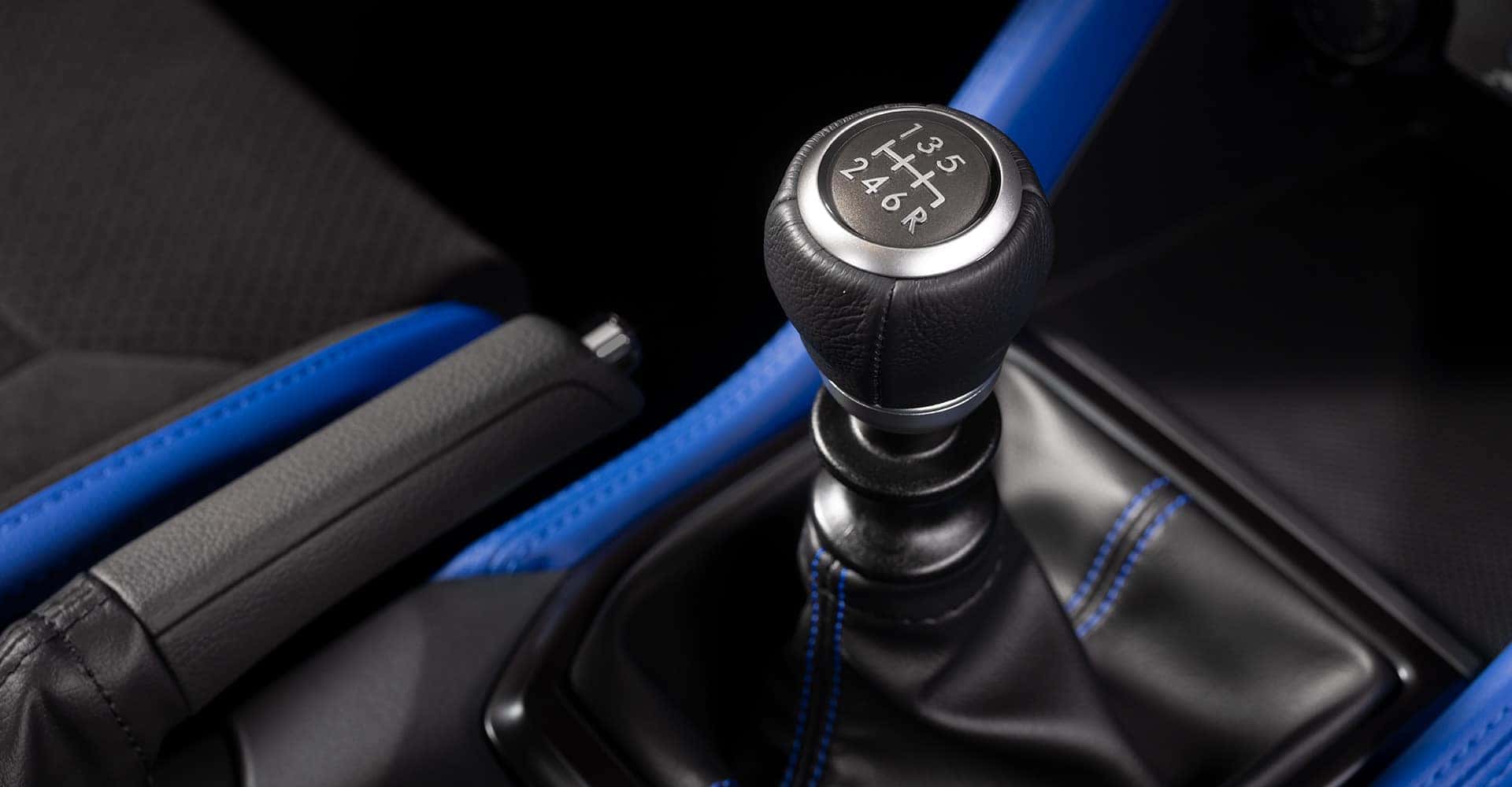 Close up view of WRX gear shift