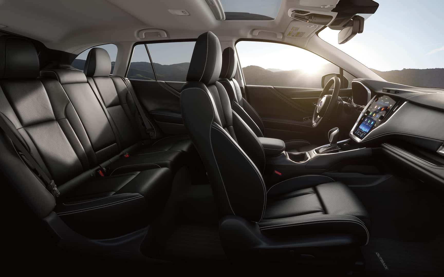 Interior Buck profile shot of Outback Limited with Slate Black Leather